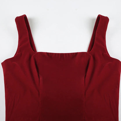 Red Sleeveless Backless Bow Dress