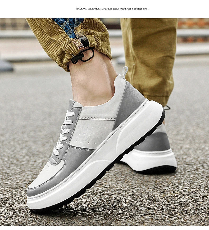 Man Sneakers Hidden Heels Elevator Shoes Breathable Heighten