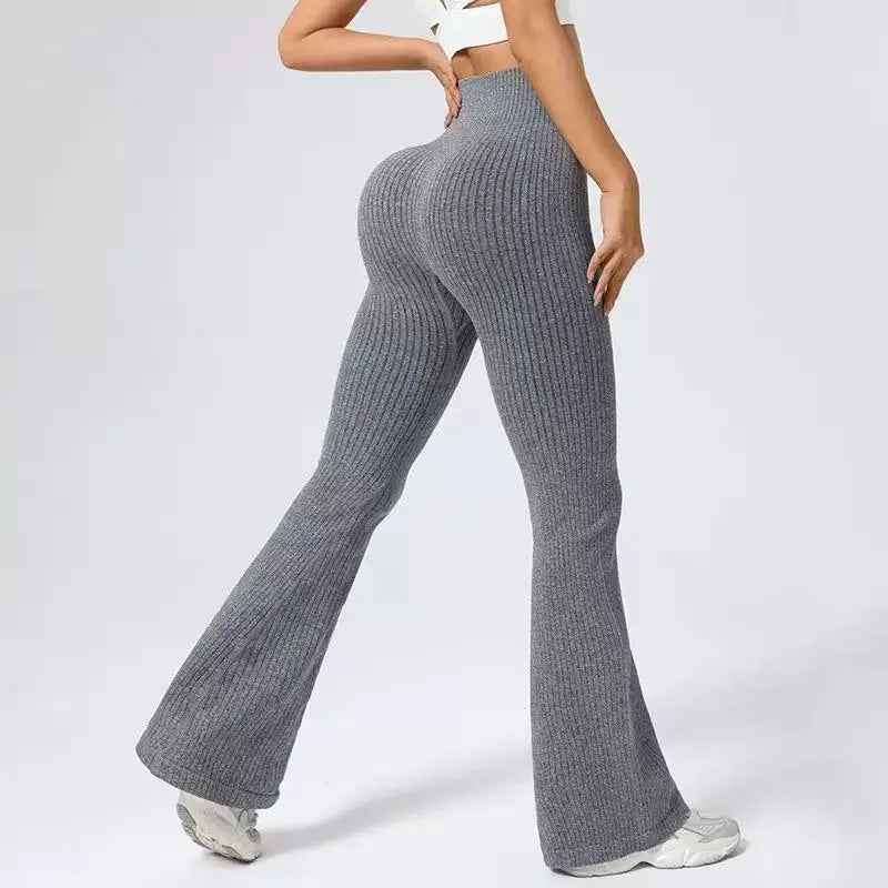High-Waisted Bell-Bottom Yoga Pants – Autumn/Winter