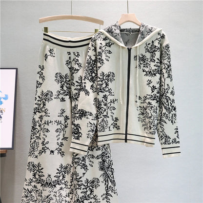Winter Two Piece Sets Women Tracksuit Knitted Suit Autumn Trouser Suits Female Cardigan Sweater Solid Sports Hoodie Sportswear