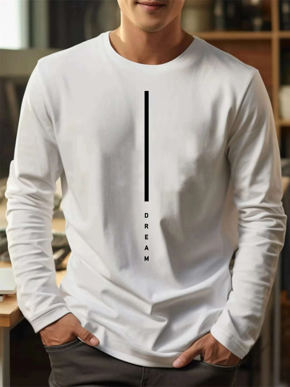 Dream Stripe Print Teddy Fleece Lined Sweatshirt
