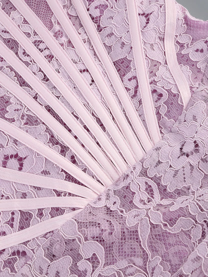 White Birthday Dress for Women – Elegant Lace Pleated Gown