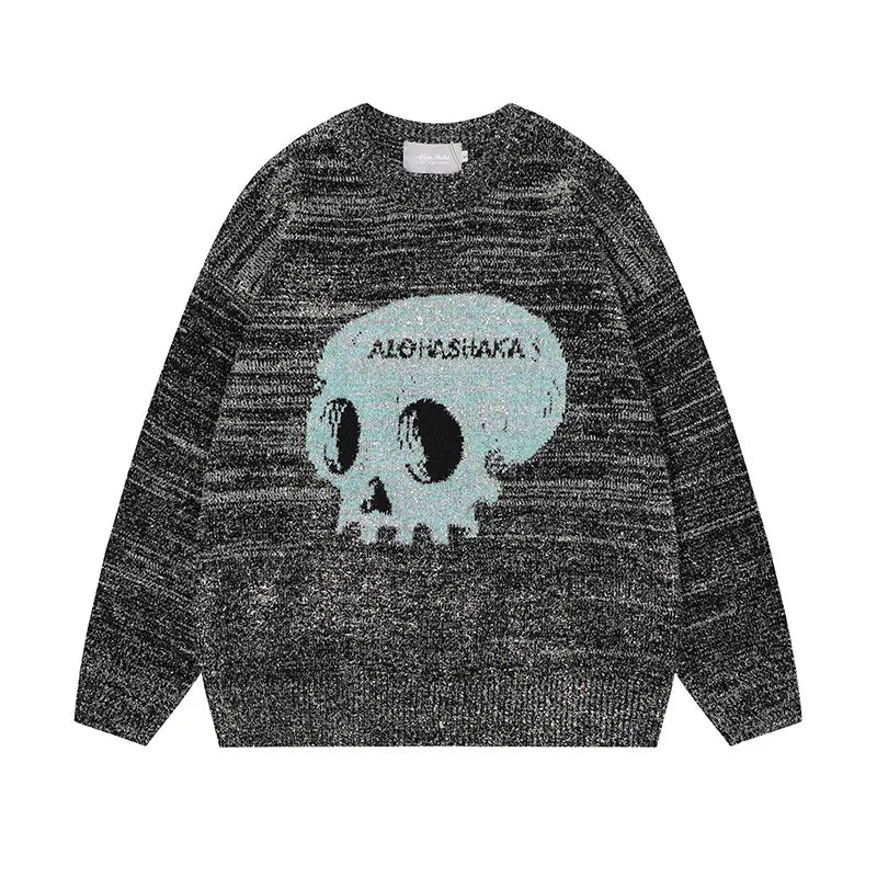 Unisex Mid-Neck Skull Sweatshirt