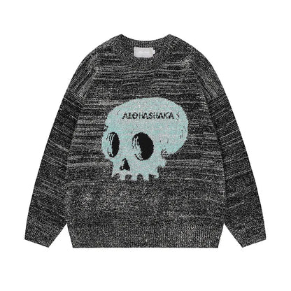 Unisex Mid-Neck Skull Sweatshirt