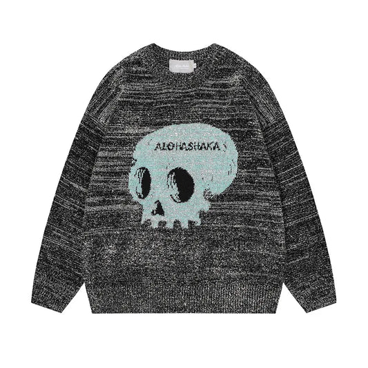 Unisex Mid-Neck Skull Sweatshirt