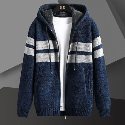 Men's Knitted Cardigan Hooded Jacket