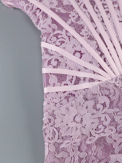 White Birthday Dress for Women – Elegant Lace Pleated Gown