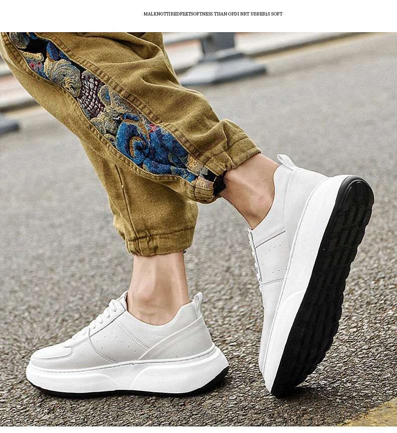 Man Sneakers Hidden Heels Elevator Shoes Breathable Heighten