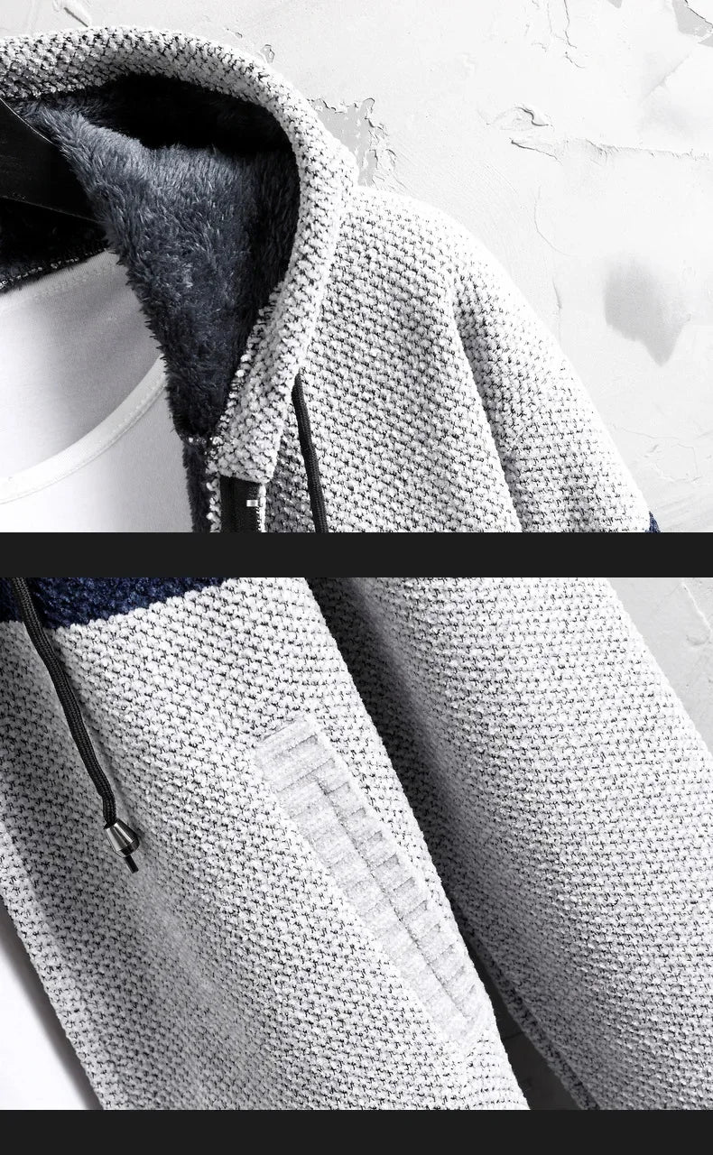 Men's Knitted Cardigan Hooded Jacket