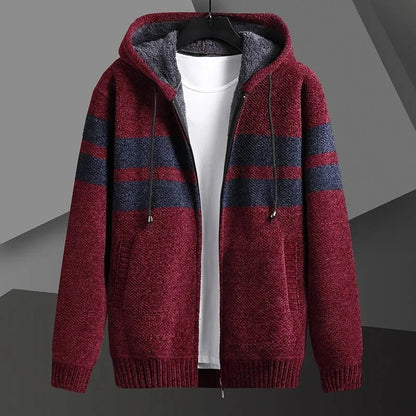 Men's Knitted Cardigan Hooded Jacket