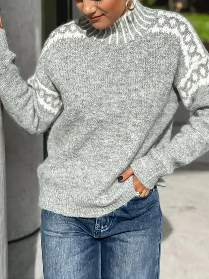 Elegant Slim High-Neck Winter Sweater