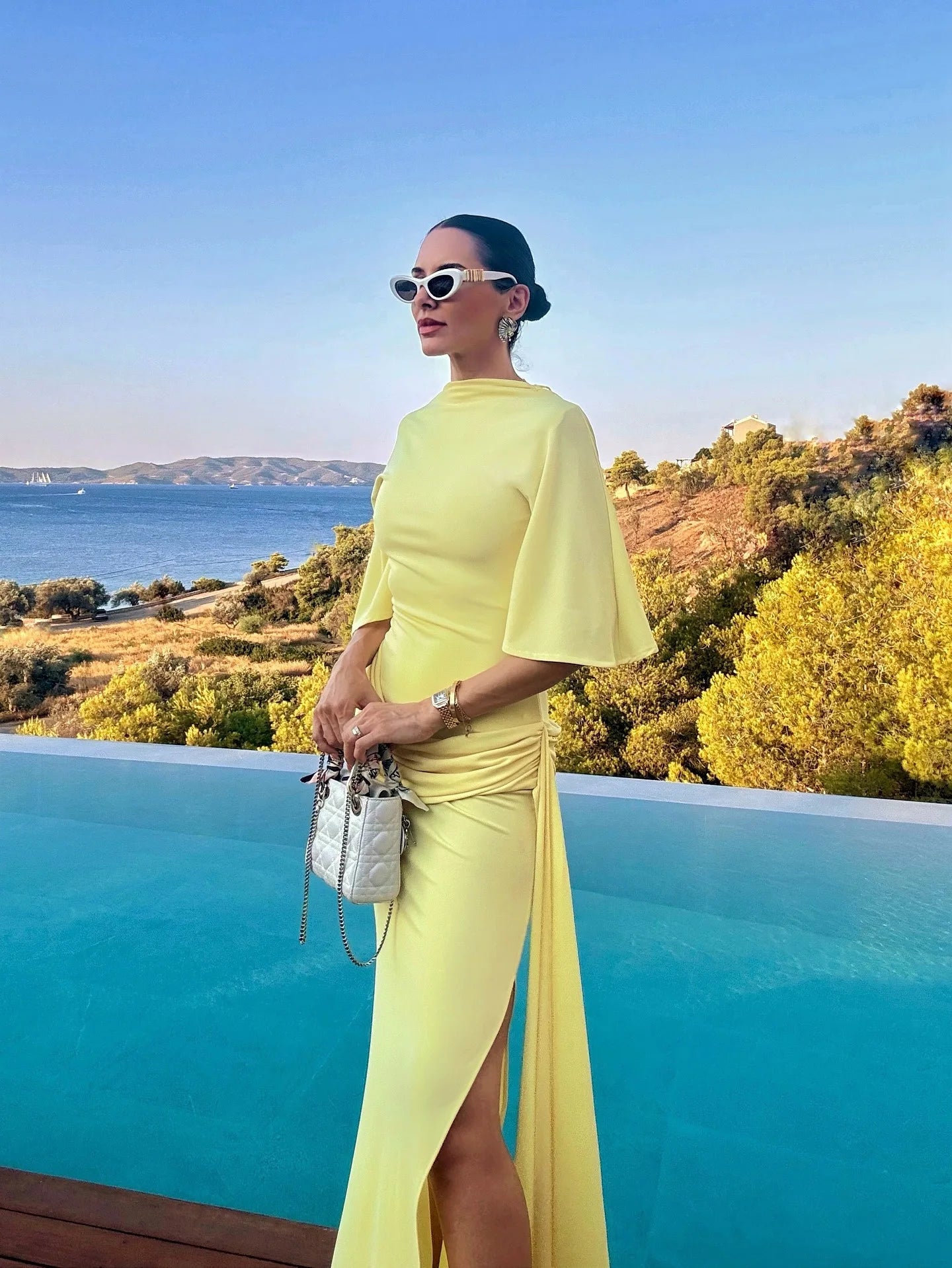 Sophisticated Yellow Backless Evening Dress