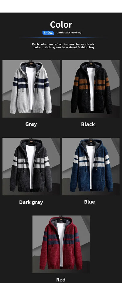 Men's Knitted Cardigan Hooded Jacket