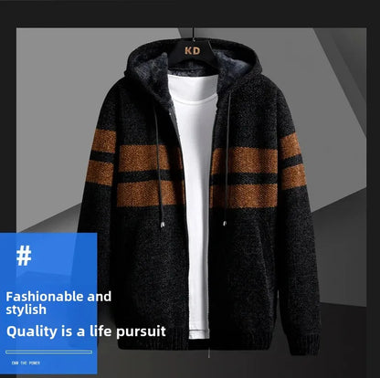 Men's Knitted Cardigan Hooded Jacket