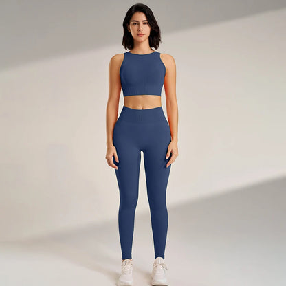 Yoga Clothing Set Women's High Waisted Leggings and Top Two Piece Seamless Fitness Exercise Clothing Fitness Underwear plus size