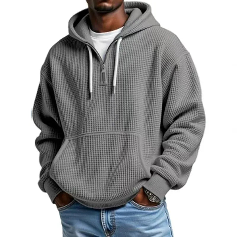 Effortless Street Waffle Hoodie for Men