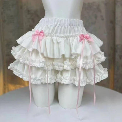 Sweet Kawaii Lolita Style Princess Vintage Cake Skirt Women Cute Lace Ruffles Party Mini Skirts Harajuku Y2k Faldas Mujer