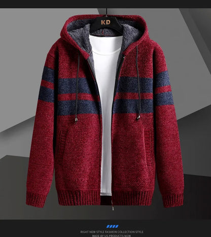 Men's Knitted Cardigan Hooded Jacket