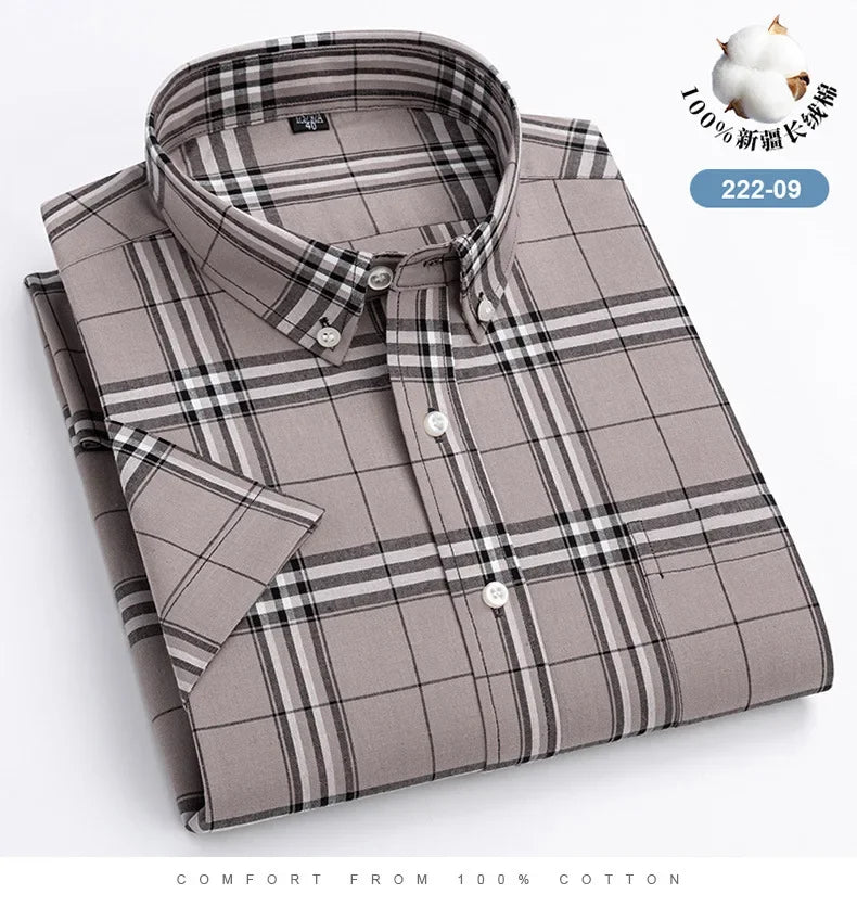 Relaxed Fit Summer Plaid Shirt for Men