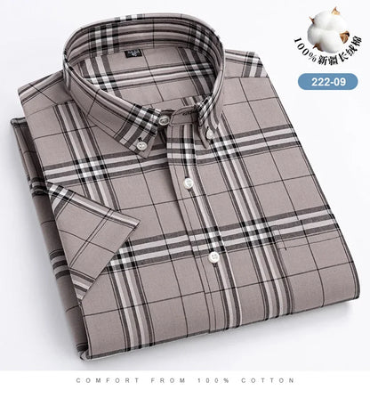 Relaxed Fit Summer Plaid Shirt for Men