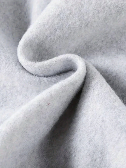 Zipper Bear Print Teddy Fleece Lined Sweatshirt