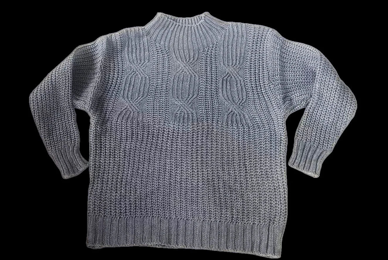 Women's High Collar Twist Knit Sweater