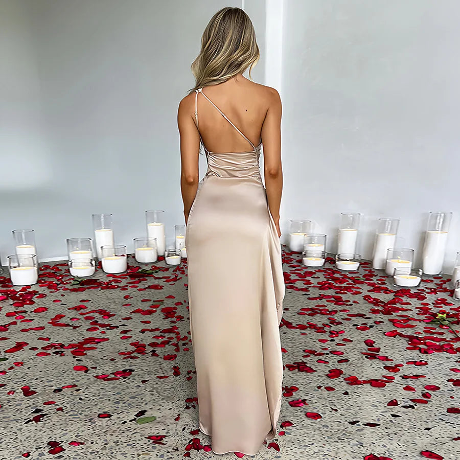 Refined High-Split Satin Formal Dress