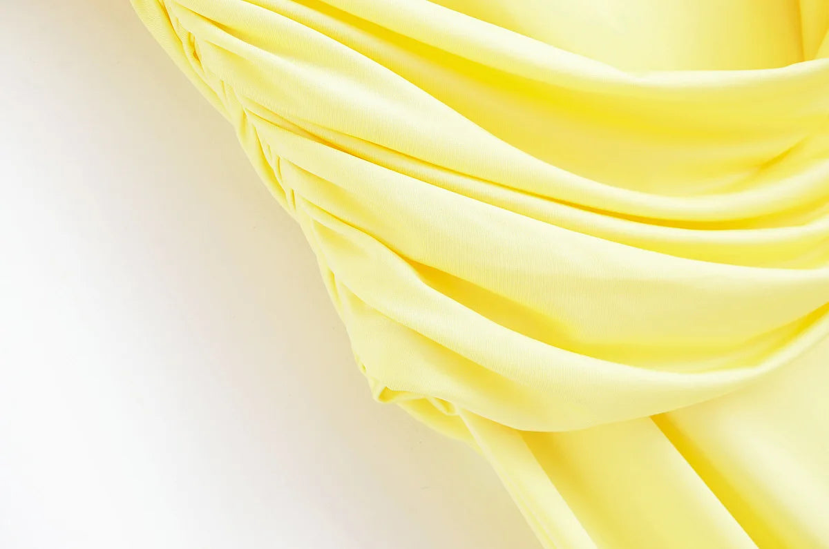 Sophisticated Yellow Backless Evening Dress