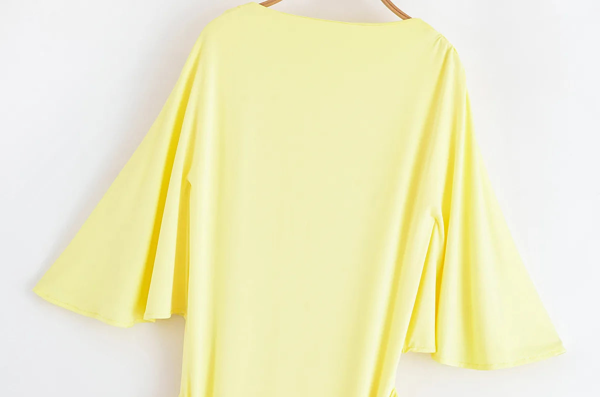 Sophisticated Yellow Backless Evening Dress