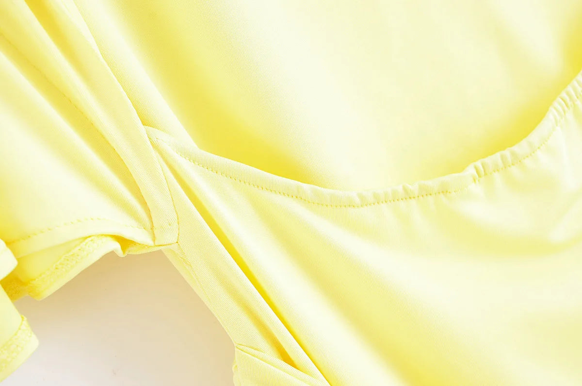 Sophisticated Yellow Backless Evening Dress