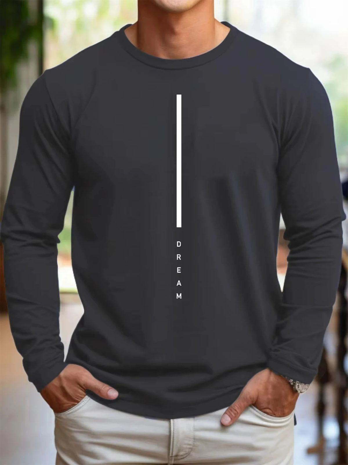 Dream Stripe Print Teddy Fleece Lined Sweatshirt