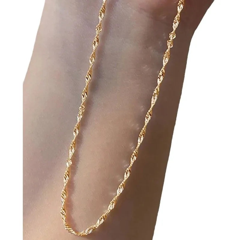 Simple Style Gold Chain Necklace – Women’s Stainless Steel Jewelry