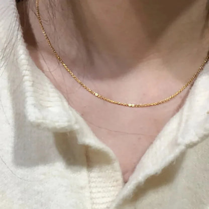 Simple Style Gold Chain Necklace – Women’s Stainless Steel Jewelry
