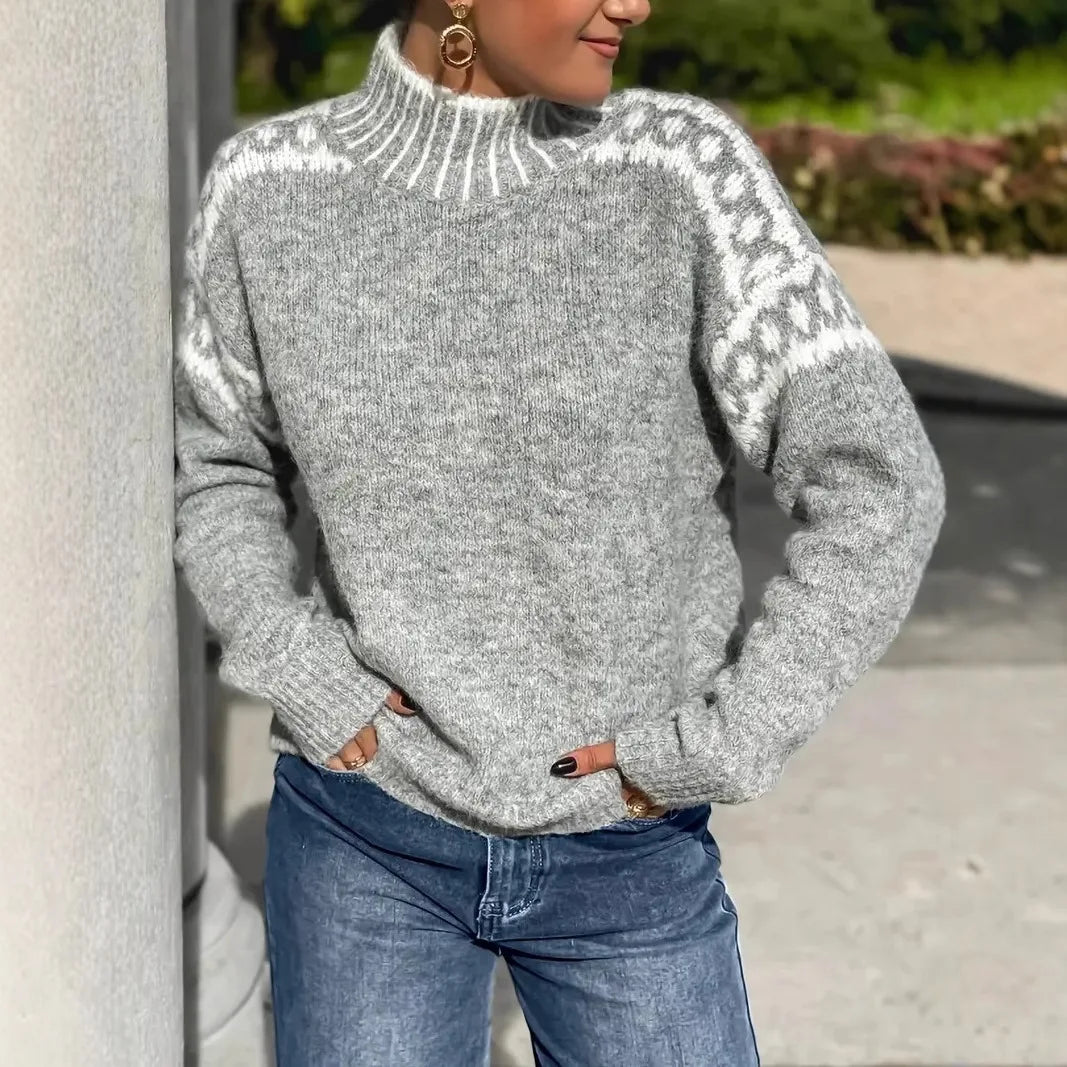 Elegant Slim High-Neck Winter Sweater
