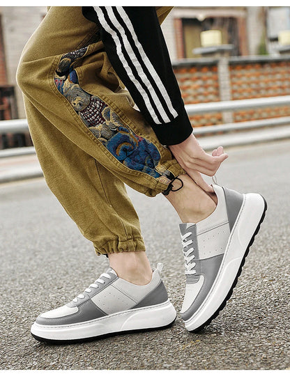 Man Sneakers Hidden Heels Elevator Shoes Breathable Heighten