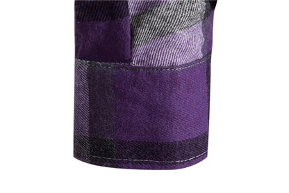 Men's Plaid Long Sleve hooded-shirt