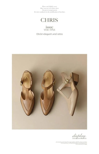 Alluring Pointed-Toe Leather Sandals