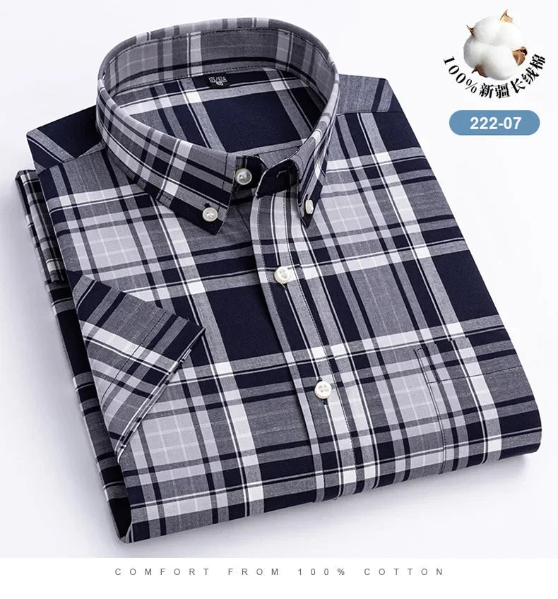 Relaxed Fit Summer Plaid Shirt for Men