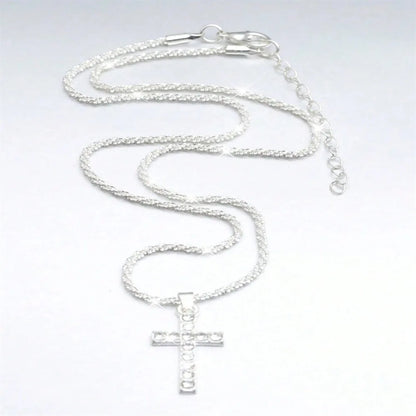 Korean Fashoin Sparkling Starry Silver Color Necklace For Women Jewelry 2025 Trending New Luxury Crystal Cross Pendant Necklaces