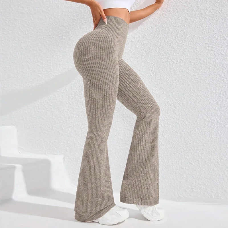 High-Waisted Bell-Bottom Yoga Pants – Autumn/Winter