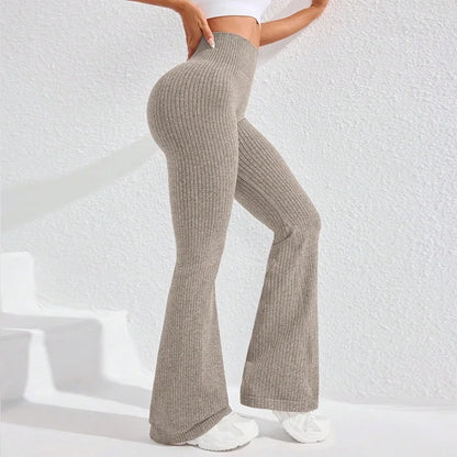 High-Waisted Bell-Bottom Yoga Pants – Autumn/Winter