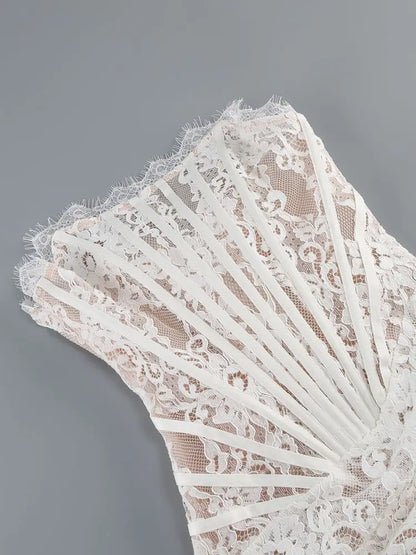 Designer‑Style Strapless Lace Club Dress